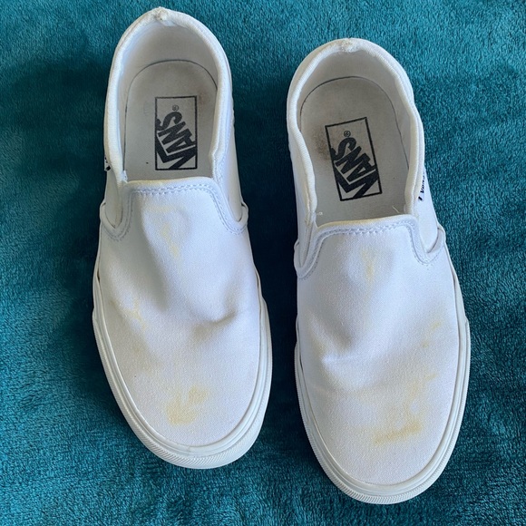 Vans Women’s Classic White Slip-On Sneakers - Picture 1 of 6